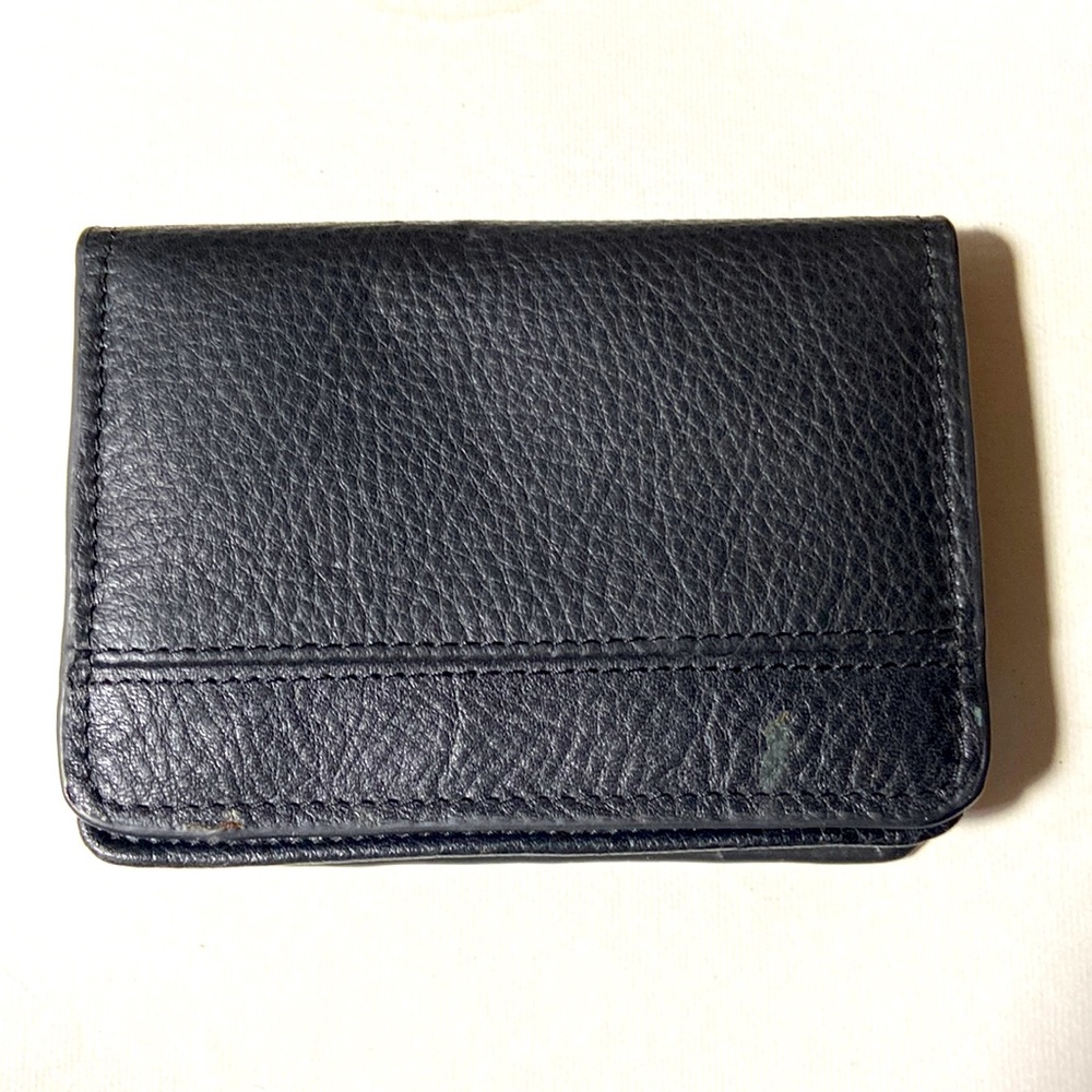 Franklin  Covey Black Leather Mini Wallet ID Card Holders